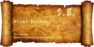Vizel Bálint névjegykártya